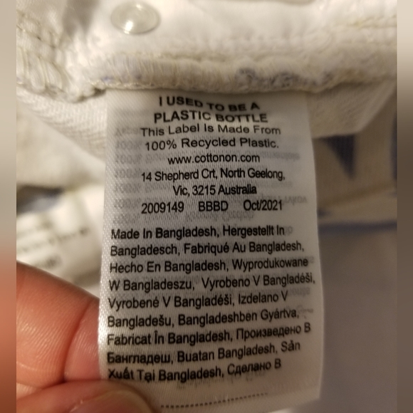 NWT Cotton:On Long Strainght Leg Jeans in Blue Swril Print  Size 6 - Picture 12 of 14